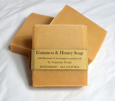 Artisan Handmade 100% NATURAL Guinness beer Soap Honey rosemary lemongrass