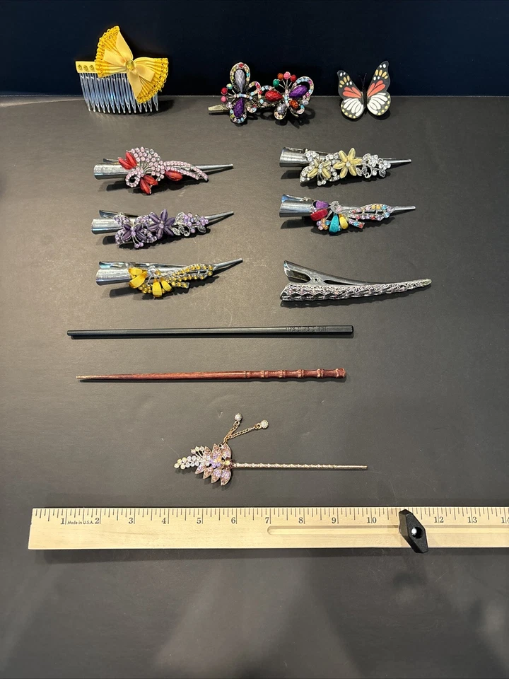Lote de pinzas para el cabello enorme peine de pasador boho boda flores mariposa estrás Foto 2 de 4