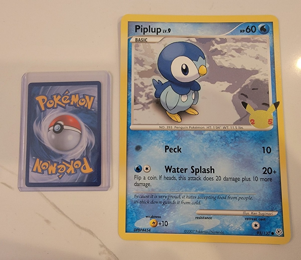 NM! JUMBO Pokemon Card First Partner Piplup 93/130 Oversized Promo - NM!