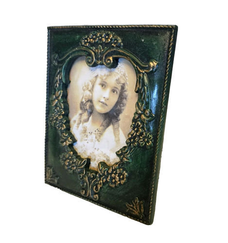Picture Frame Ornate Dark Green Gold Heart Shape Window for 4" x 6 Photo - Bild 2 von 5