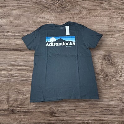 NWT Camp David Adirondacks New York T-Shirt Large Black Cotton Blend