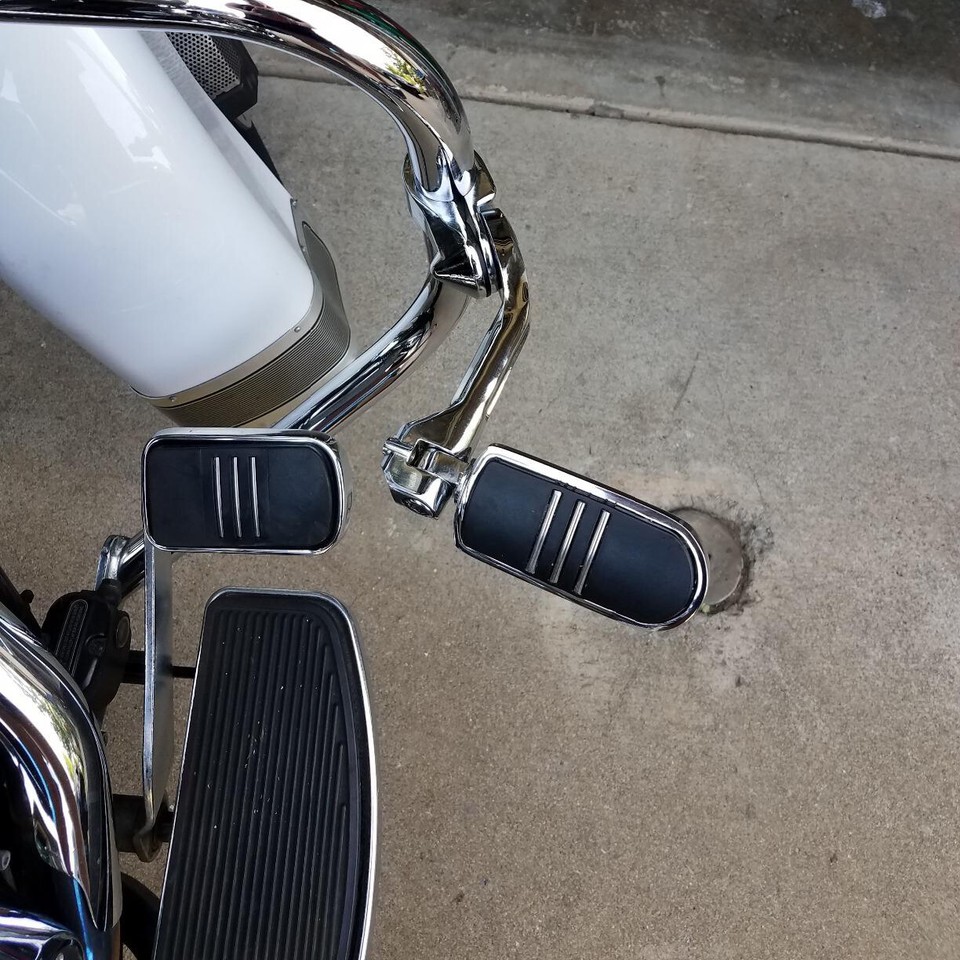 TCMT Chrome Highway Foot Pegs For Harley 1-1/4" Engine Guard Bars - Left & Right