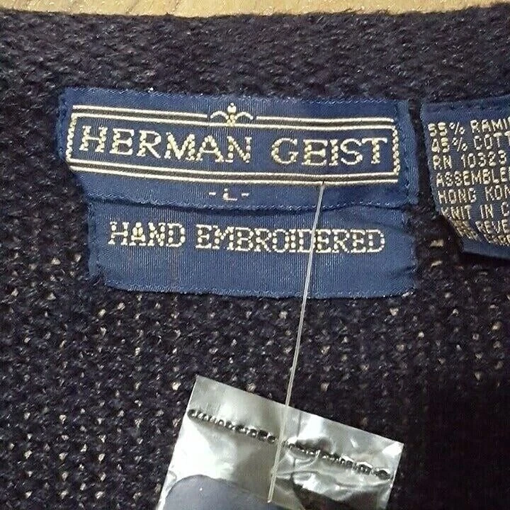 NUEVO CON ETIQUETAS De Colección Herman Geist Falda Traje Suéter Conjunto Azul Rosa Floral Vestido Chaqueta Grande Foto 3 de 4