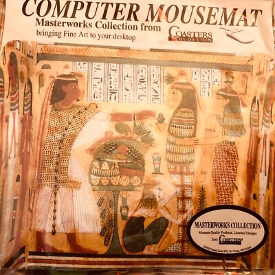 Vintage COMPUTER MOUSE MAT Masterworks Collection  EGYPT  Coasters by Design NEW
