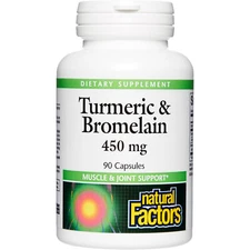 Natural Factors Turmeric & Bromelain 450mg, 90 Capsules