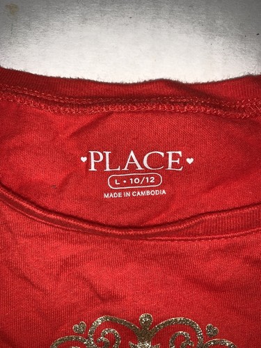 Preowned- The Childrens Place Long Sleeve Graphic T-Shirt Girls (Size L-10/12) - Picture 4 of 6