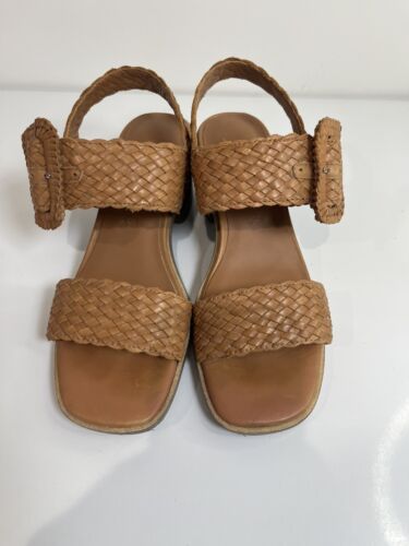 Gentle Souls Kenneth Cole Madylyn klobiger Absatz Sandale Schnalle braun Leder Größe 6,5 - Bild 4 von 6