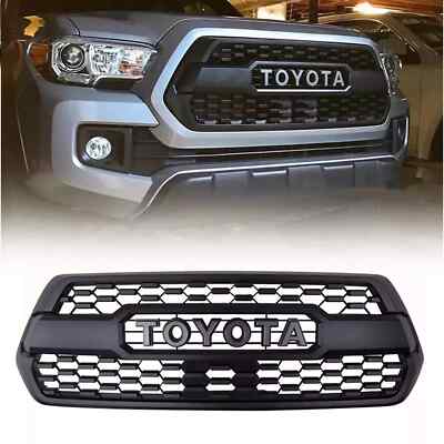 Front Bumper Grille With Accessories For 2016-2023 Tacoma Matte Black ABS