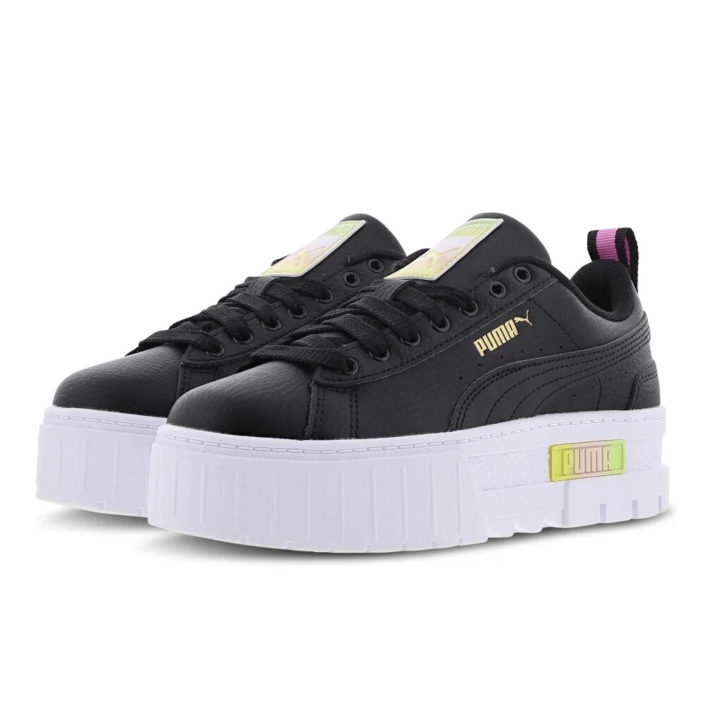 Kids Puma Mayze Gradient JR Trainers 388720 01 Black White Size UK