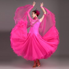 Latin Ballroom Dance Dress Modern Salsa Waltz Standard Long Dress C011 7 Colors