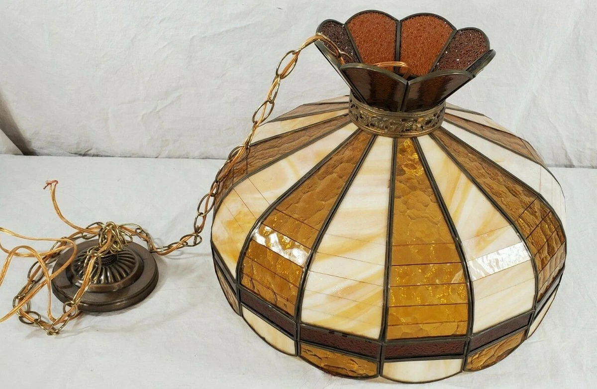 Vintage Tiffany Style Stained Glass Hanging Lamp Light 19