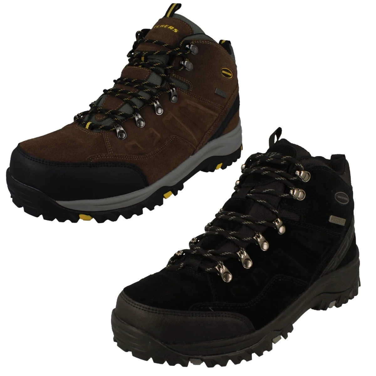 Hombre SKECHERS Relment Pelmo 64869 Cordones Botas Impermeables