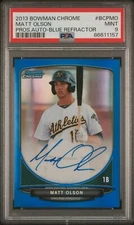 2013 Bowman Matt Olson Blue Auto /150 PSA 9 Athletics