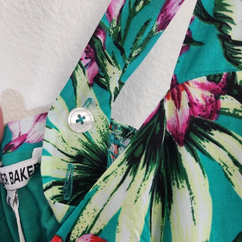 Walter Baker Dress Womens XL Green Tropical Hawaiian Vacation Cruise NEW $90 - Picture 13 of 17