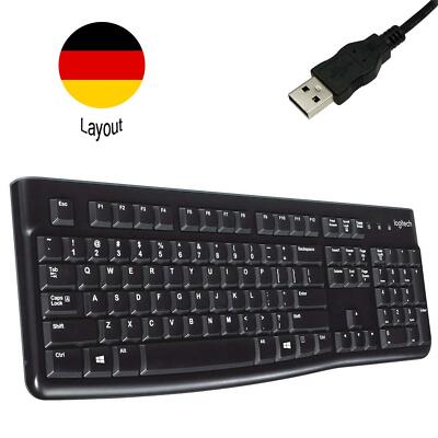 Logitech K 120 USB QWERTZ Tastatur PC Computer Keyboard Kabel Deutsch Schwarz