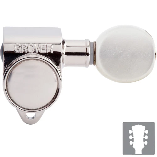 NEW Grover Rotomatic 3x3 Tuners OVAL PEARLOID Keys Fits Gibson® 102CK - CHROME