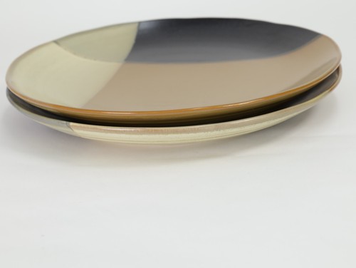 Sango Gold Dust Black Pair of 2 Dinner Plates 10 3/4" Excellent Condition Lot - Picture 9 of 10