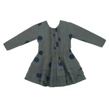 Ewa I Walla Kids Girl Vintage Lagenlook Mini Dress Cotton Polka 4 Years 178030