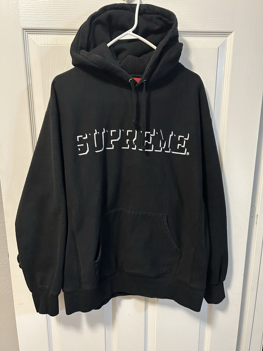 Supreme Drop Shadow men's Black hooded large sweatshirt Supreme Drop Shadow men's Black hooded large sweatshirt