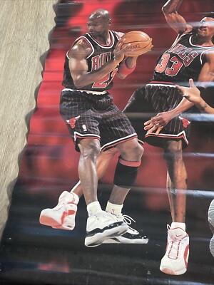 Vintage Chicago Bulls Jordan Pippen Rodman Running Of The Bulls