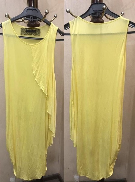 Women Patrizia Pepe Dress Yellow Viscose 36 / S /
