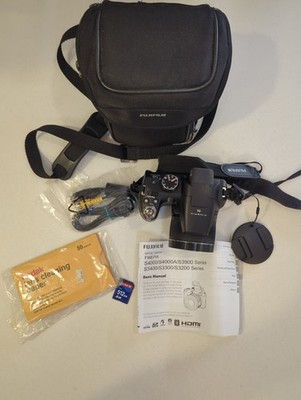 Fujifilm FinePix S3200 14MP 24x Zoom Digital Camera 2 SD Cards Working With Case
