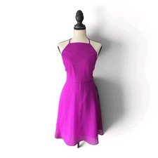 Lulus Purple Chiffon Strappy Backless A-Line Dress High Neck Size S