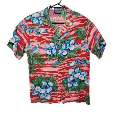 hawaii blues hawaiian shirt Wild And Colorful Red And Blue Large 