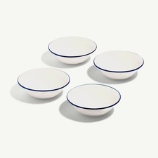 Made In Ceramic Side Bowls- Blue Rim Set Of 4