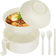 Ramen Bowl Set, Ramen Cooker 33 oz, Ramen Bowls with Chopsticks and Spoon, Micro