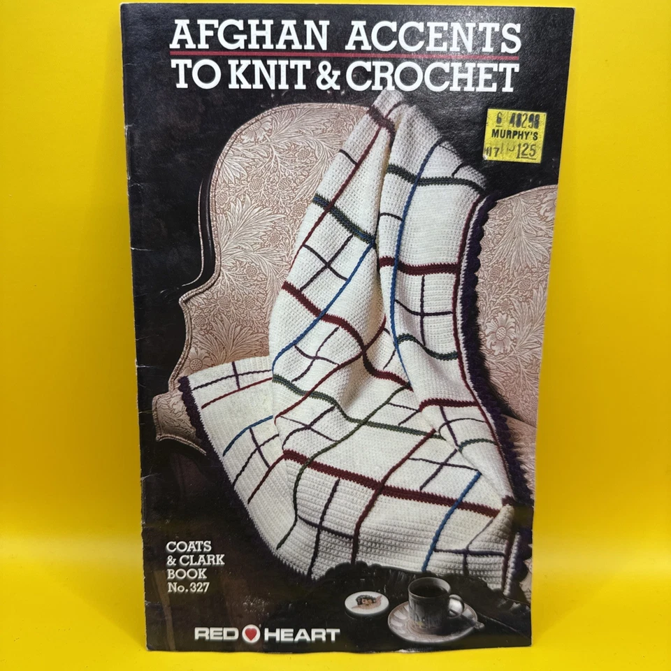 Afghan Accents to Knit & Crochet Red Heart Coats & Clark Book 327 1987 - Image 2 of 4