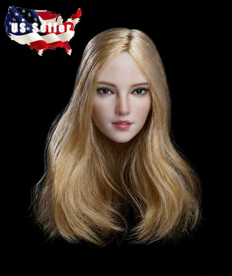1/6 Female Head Sculpt Long Blonde Hair For 12'' PHICEN Hot Toys TBLeague Figure