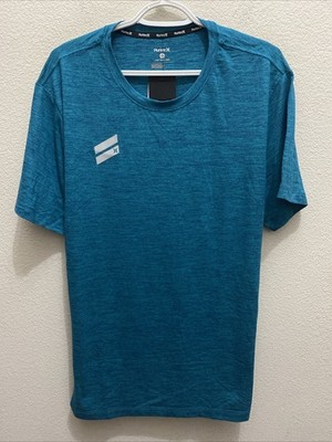 NEW Hurley Men's XL Electric Blue Exist Poly/Spandex SS Performance Tee T-shirt