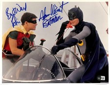 Adam West & Burt Ward Signed Batman and Robin Photo 11x14 Beckett LOA