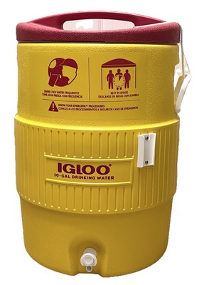 Igloo 10 gal Cooler 400 Series Industrial Team Beverage Yellow/Red