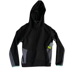 Tek Gear Boys Active Essential Fleece Hoodie Black Gray Size L 14/16 NWT