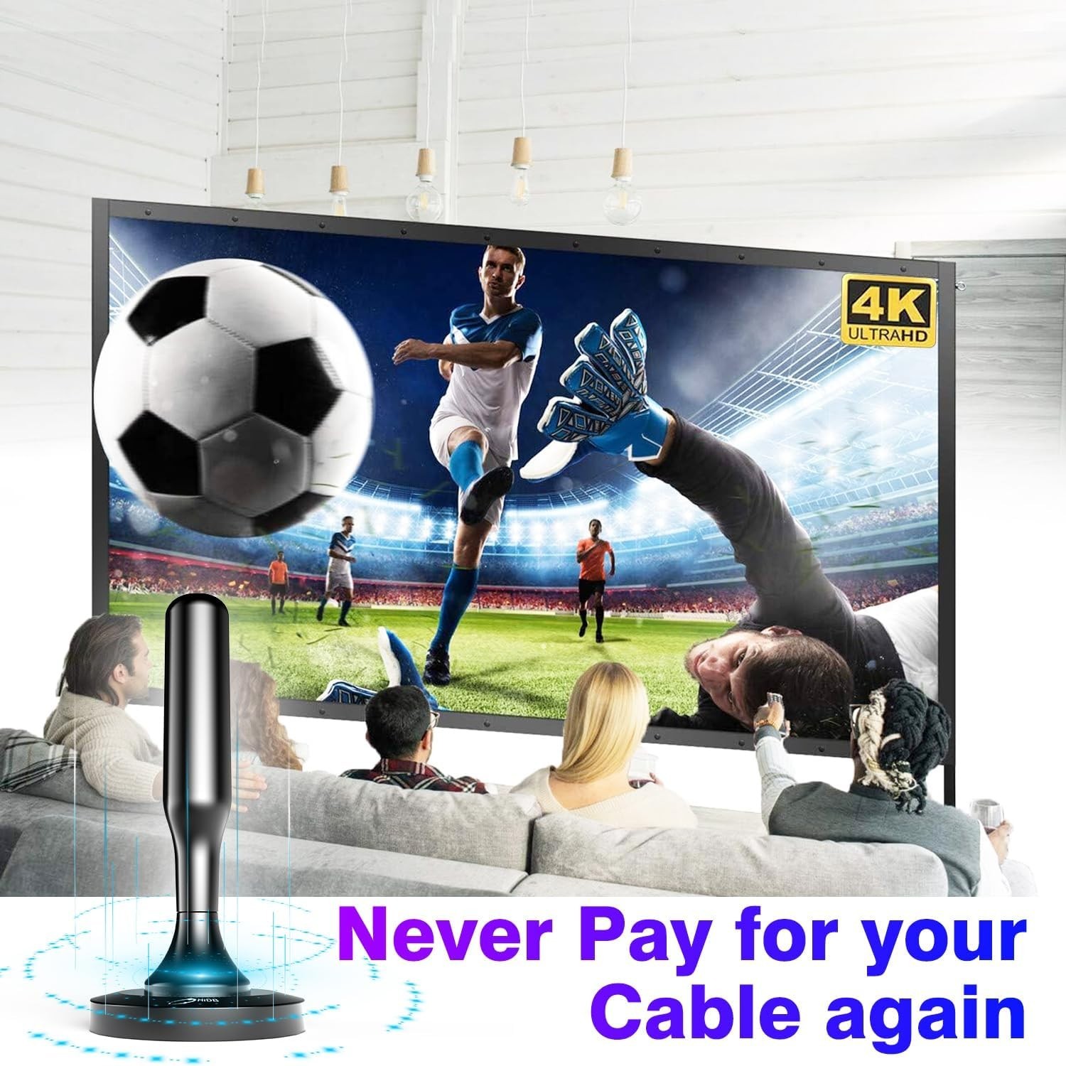 TV Antenna for Smart TV Indoor, Digital Indoor HD Antennas with Strong Magnetic