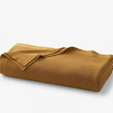 The Company Store Classic All Season Breathable Cotton Knit Blanket king gold