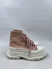 Alexander McQueen Pink Canvas High Top Sneakers W 7