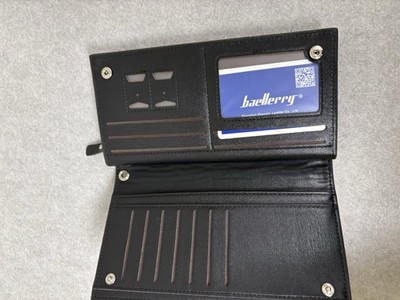 Black baellerry large wallet card holder with zipper clutch cute
