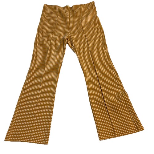 Anthropologie Maeve Mollie gelb weiß kariert Kick Flare Hose Karriere Y2K Medium