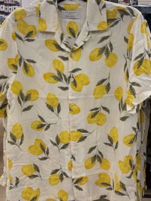Lemon Print Holiday Shirt Men s UK Sizes XS-3XL