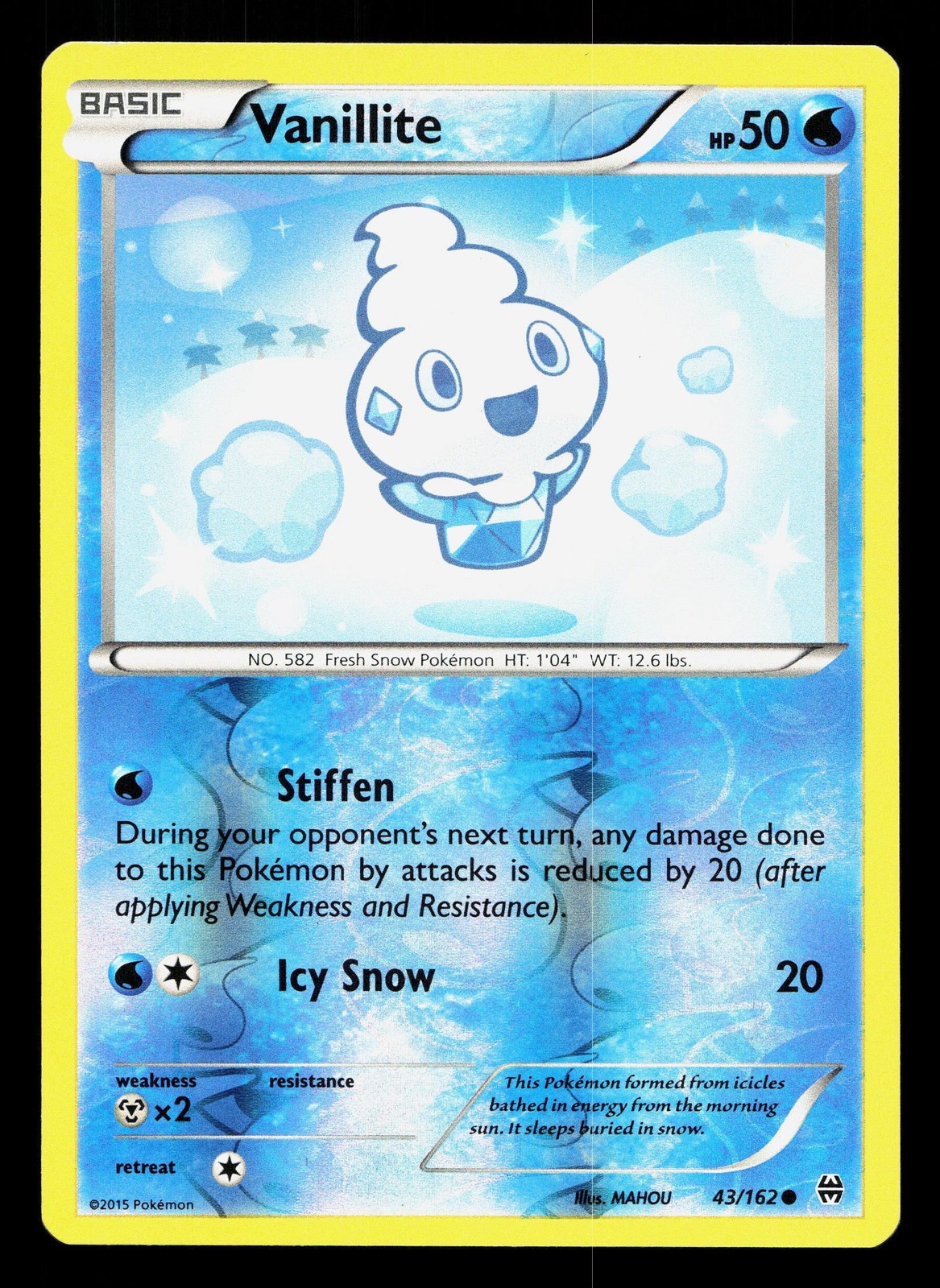 Vanillite 43/162 BREAKthrough LP Reverse Holo Pokemon Card TCG