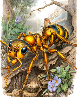 8x10 Golden Ant Close Up Art Print - 865153643