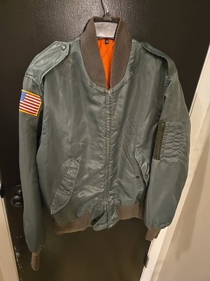 Vintage 70s Golden Fleece Bomber Security Guard Jacket Sz 46 Military?