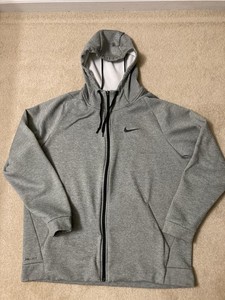 Nike Dri-FIT Training Full Zip Hooded Hood Jacket Gray Mens Size XL Sweatshirt