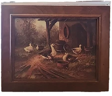 Three Mountaineers Ducks  Framed Art Print  9x12 Wood Framed Asheville NC VTG
