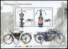 Canada Stamps Souvenir Sheet of 2 , Motorcycles, #2646 MNH