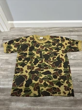 Vtg 80s Camo Pocket T Shirt Sz L Thin American Field Corp Hunting SS USA