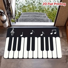 Musical Piano Key Floor Mat with Piano Notes And Diagonal Keys - Non-Slip Soft